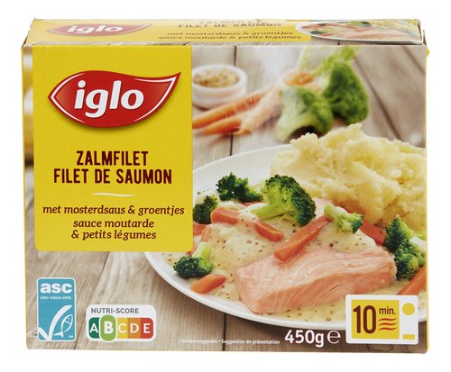 Iglo Diepvriesmaaltijd Zalm Met Mosterdsaus En Groentjes 450g Colruyt Iglo Diepvriesmaaltijd Zalm Met Mosterdsaus En Groentjes 450g Colruyt